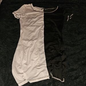 SHEIN Monochrome Contrast Stitch Dress